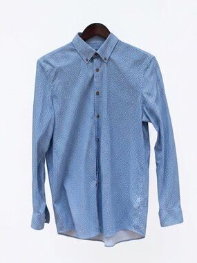 J. Ferrar Slim  sophisticated geometric printed button down Shirt - Men's M